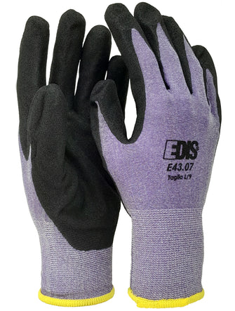 Guanto in nylon e spandex spalmato in nitrile EDIS - E43.07 NERO